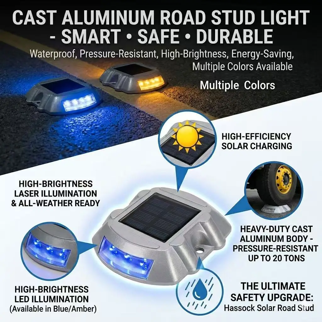Solar Road Stud Light Waterproof Cast Aluminum LED Driveway Marker Outdoor Highway Safety Reflector Ground Dock Warning Lamp
Solar Road Stud Light Waterproof Cast Aluminum LED Driveway Marker Outdoor Highway Safety Reflector Ground Dock Warning Lamp