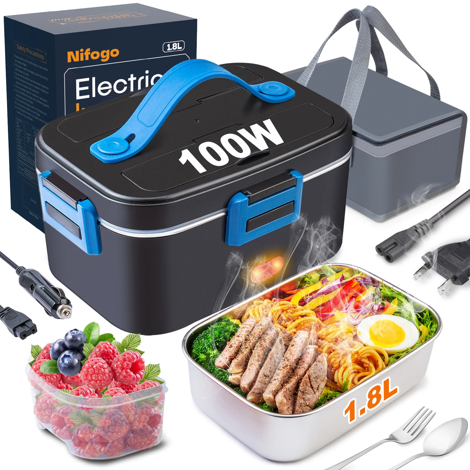 Electric Lunch Box Food Heater, 100W Portable Food Warmer with 304 Stainless Steel Container, 12/24V/110V Heating Lunch Box
Electric Lunch Box Food Heater, 100W Portable Food Warmer with 304 Stainless Steel Container, 12/24V/110V Heating Lunch Box