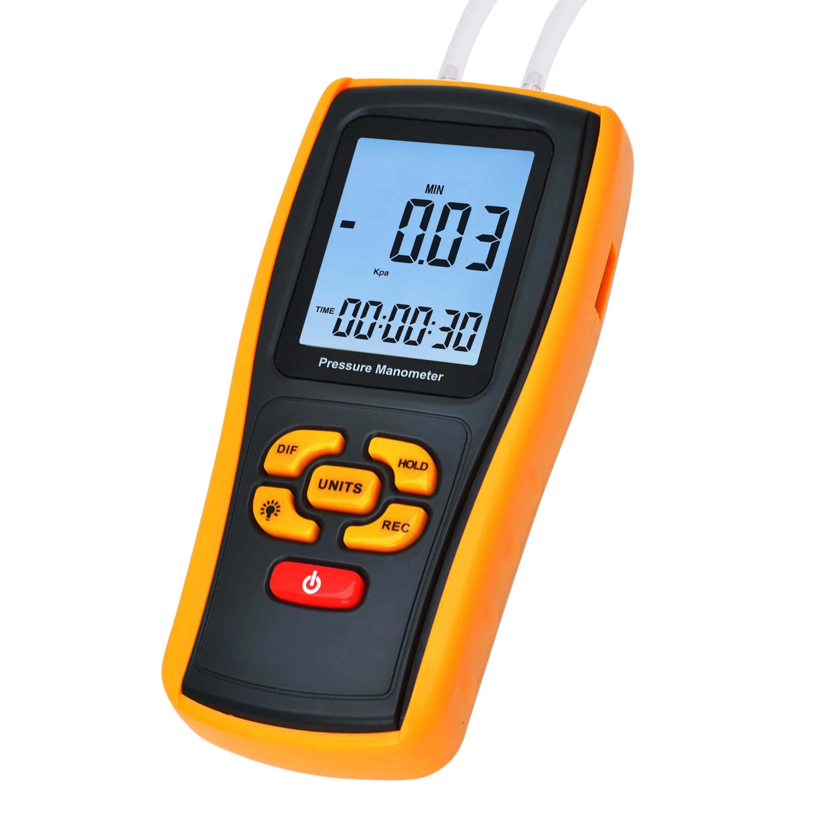 Portable Digital Air Pressure Manometer LCD Display Pressure Gauge Tester Differential Gas Pressure Meter Dual Port + Software
Portable Digital Air Pressure Manometer LCD Display Pressure Gauge Tester Differential Gas Pressure Meter Dual Port + Software