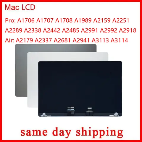 Nowy wyświetlacz LCD do Macbooka Retina A2337 A2338 A1932 A2179 A1706 A1708 A1989 A2159 A2251 A2289 A2442 A2485, kompletny moduł ekranu LCD