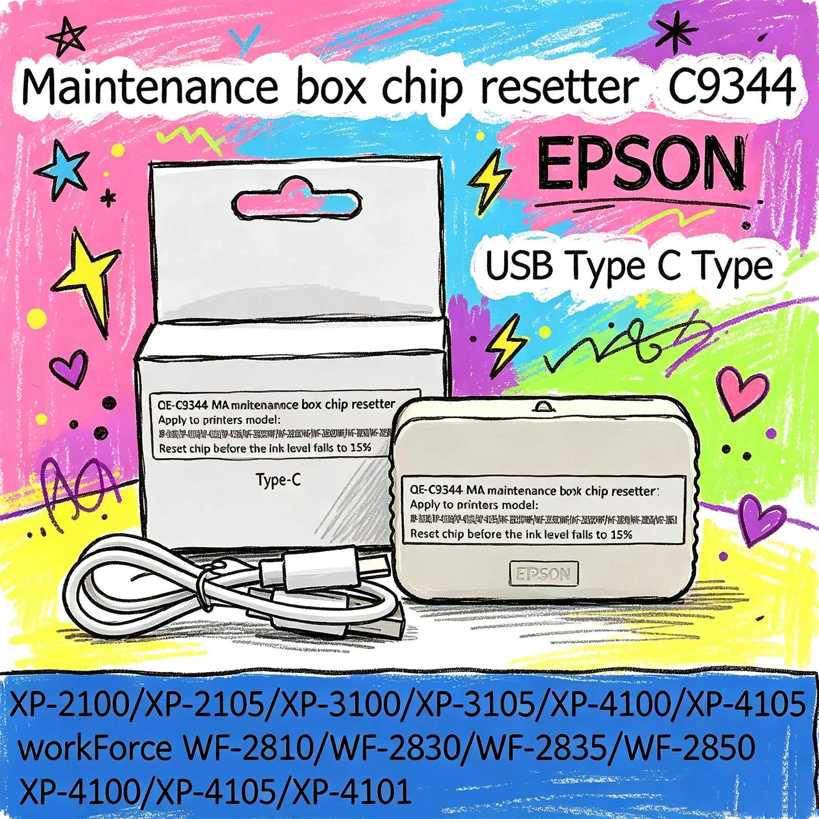 C9344 Maintenance Box Tank Chip Resetter For Epson XP-2100 2105 XP-3100 XP-3105 XP-4100 XP-4105 WF-2810 WF-2830 WF-2835 WF-2850
C9344 Maintenance Box Tank Chip Resetter For Epson XP-2100 2105 XP-3100 XP-3105 XP-4100 XP-4105 WF-2810 WF-2830 WF-2835 WF-2850