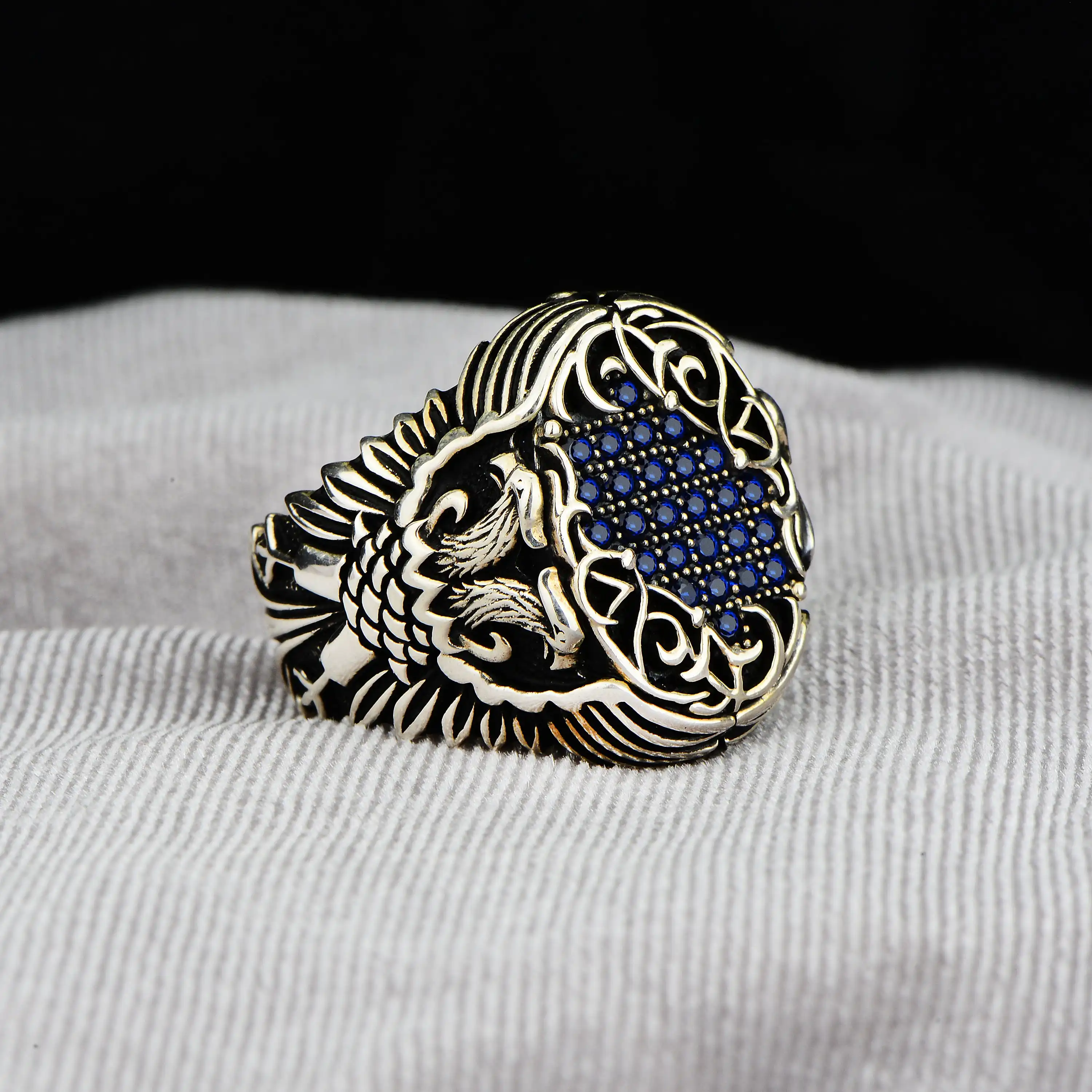 Men Blue Sapphire Stone Eagle Ring, Double Eagle Ring, Cz Micro Sapphire Stone Ring
Men Blue Sapphire Stone Eagle Ring, Double Eagle Ring, Cz Micro Sapphire Stone Ring