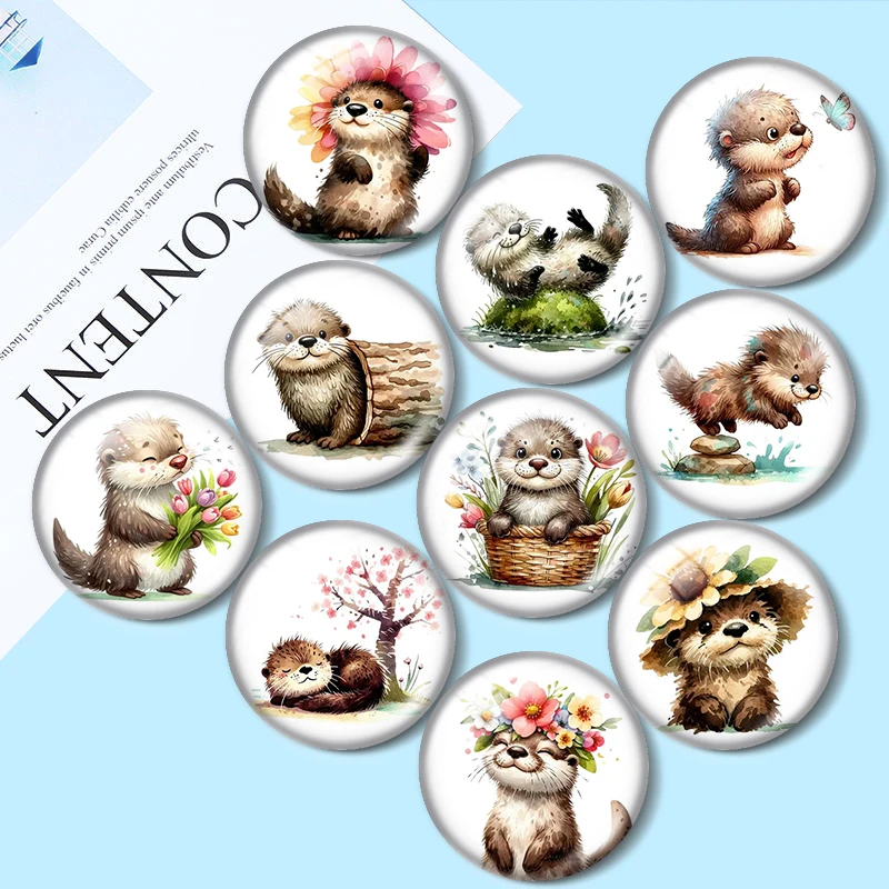 Watercolor Otter 10pcs 12mm/18mm/20mm/25mm Round photo glass cabochon demo flat back Making findings
Watercolor Otter 10pcs 12mm/18mm/20mm/25mm Round photo glass cabochon demo flat back Making findings