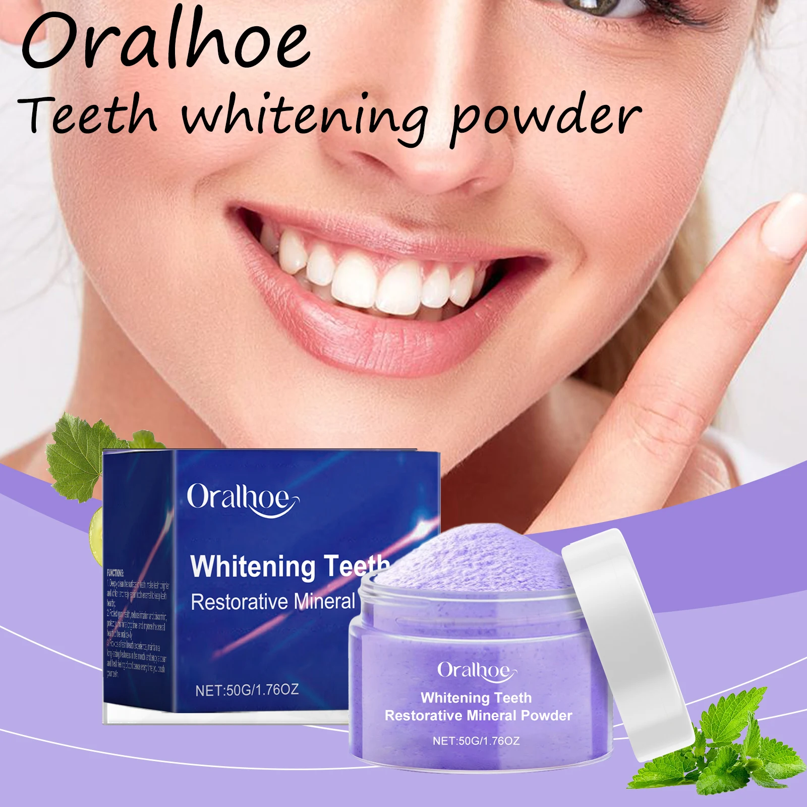 Oralhoe Purple Whitening Tooth Powder Gentle Oral Cleaning Remove Tartar and Plaque Eliminate Bad Breath Teeth Powder
Oralhoe Purple Whitening Tooth Powder Gentle Oral Cleaning Remove Tartar and Plaque Eliminate Bad Breath Teeth Powder