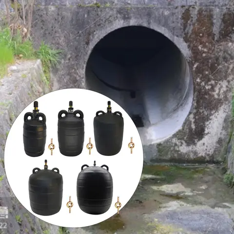 Inflatable Pipe Plug Rubber Municipal Pipes Maintenance Pipe Pressure Test Plumbing Test Ball Inflatable Fit 50 75 100 150 200mm