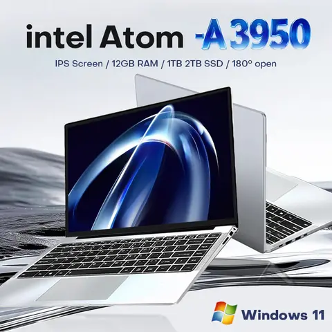 2026 Taşınabilir Dizüstü Bilgisayar Intel Atom A3950 Notebook PC 12GB RAM 512GB 1TB M.2 SSD Windows 11 Pro 14.1" Ofis Çalışma Bilgisayarı