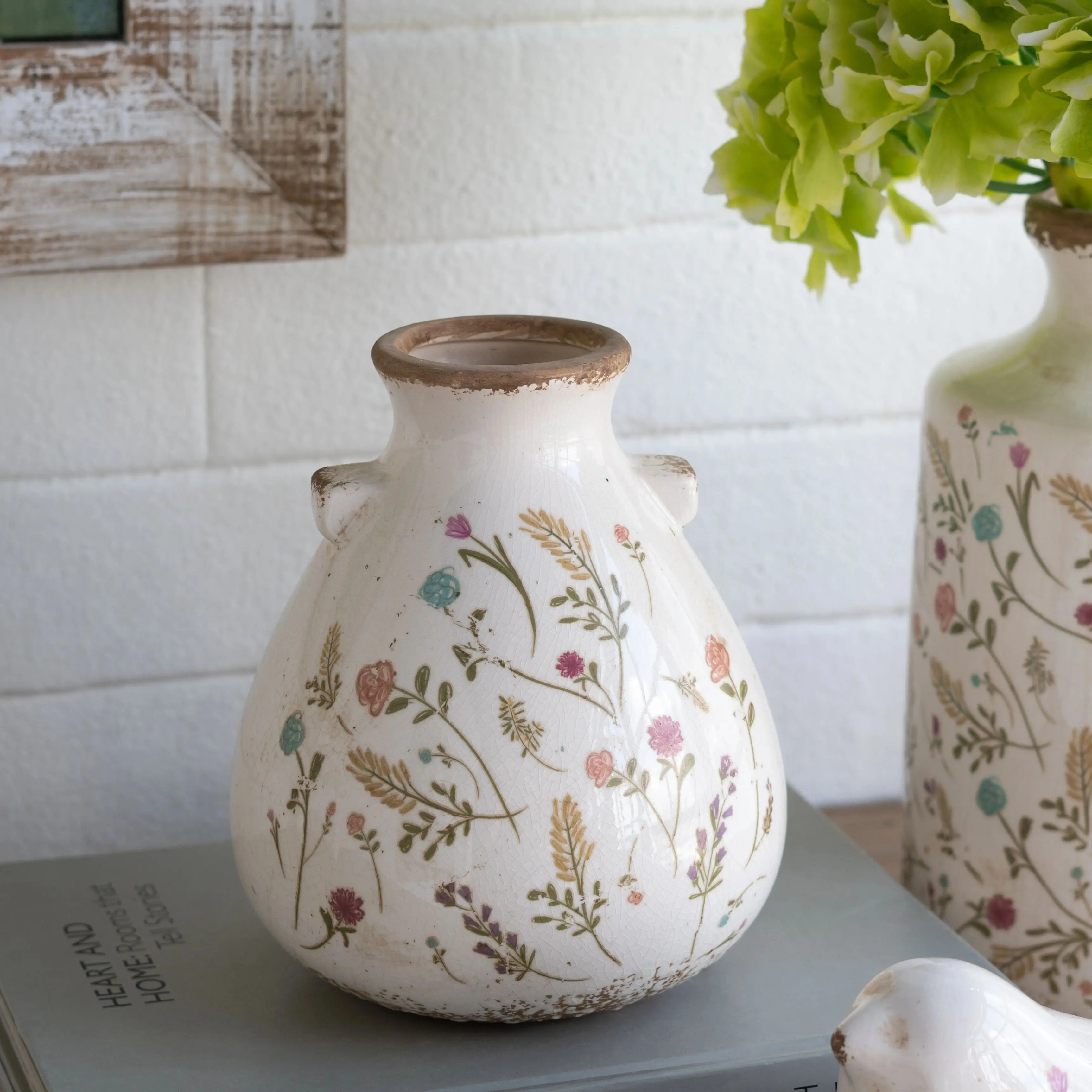 6.7" Round Ceramic Accent Vase with Floral Motifs, Handcrafted Look for Tabletop, Mantel, Shelf Decor
6.7" Round Ceramic Accent Vase with Floral Motifs, Handcrafted Look for Tabletop, Mantel, Shelf Decor