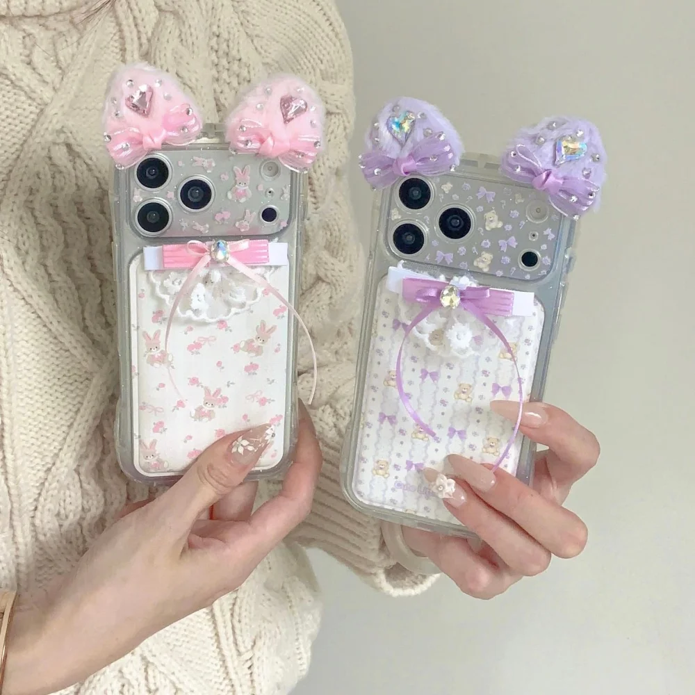 Fashion cute sweet 3D plush ears bow bunny phone case for iPhone 16 17 Pro Max 14 15 Pro protective case creative new shockproof
Fashion cute sweet 3D plush ears bow bunny phone case for iPhone 16 17 Pro Max 14 15 Pro protective case creative new shockproof