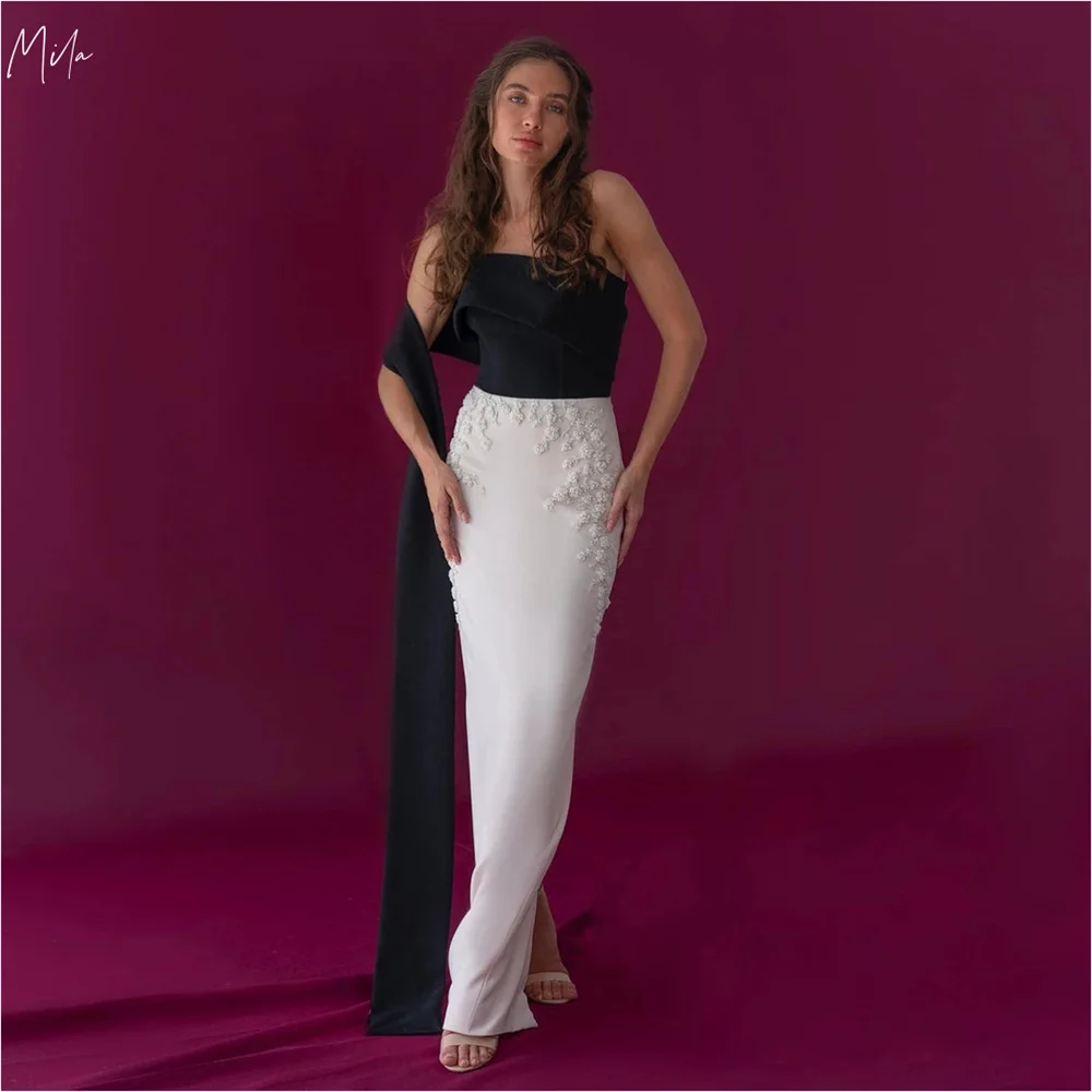 Mila White Strapless Mermaid Party Dresses 3D Flower Beading Evening Dresses Rear Frork Train Customized Prom Dresses 2025
Mila White Strapless Mermaid Party Dresses 3D Flower Beading Evening Dresses Rear Frork Train Customized Prom Dresses 2025