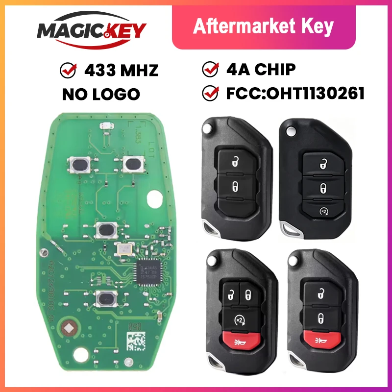 MAGICKEY PCF7939M 4A 433MHz Keyless Go Smart Remote Key Fob Jeep Wrangler JL Gladiator 2018-2022 FCC ID:OHT1130261 68416-782AA
MAGICKEY PCF7939M 4A 433MHz Keyless Go Smart Remote Key Fob Jeep Wrangler JL Gladiator 2018-2022 FCC ID:OHT1130261 68416-782AA