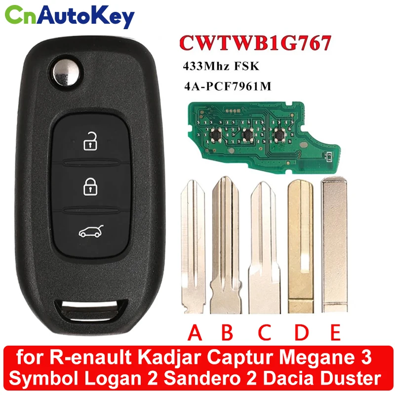 Откидной дистанционный ключ CN010075 CWTWB1G767 для R-enrenault Kadjar Captur Megane 3 Symbol Logan 2 Sandero 2 Dacia Duster 433 МГц PCF7961M 4A
Откидной дистанционный ключ CN010075 CWTWB1G767 для R-enrenault Kadjar Captur Megane 3 Symbol Logan 2 Sandero 2 Dacia Duster 433 МГц PCF7961M 4A