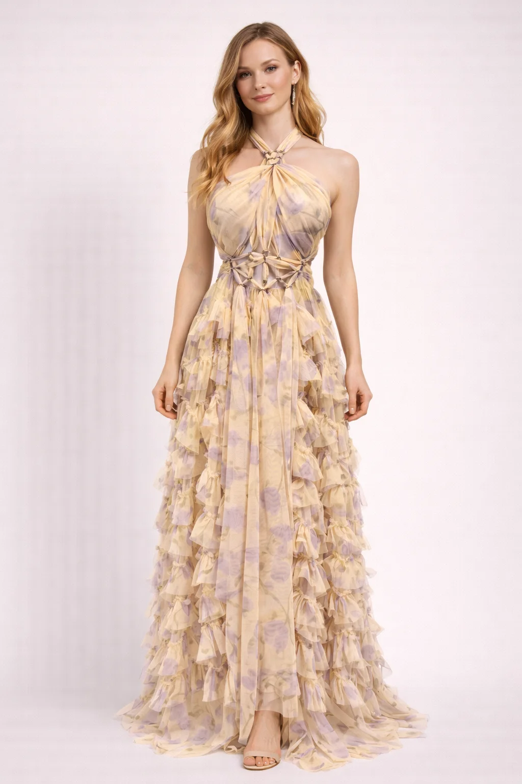 Женское шифоновое макси-платье с воротником-халтером, летнее, 2025, с оборками, длинное, для вечеринок
Женское шифоновое макси-платье с воротником-халтером, летнее, 2025, с оборками, длинное, для вечеринок