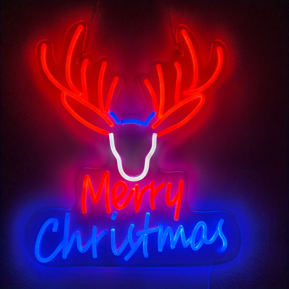 Reindeer Christmas Neon Light Custom LED Neon Signs Holiday Lights For Wall Room Decor Christmas New Year Day Gift
Reindeer Christmas Neon Light Custom LED Neon Signs Holiday Lights For Wall Room Decor Christmas New Year Day Gift