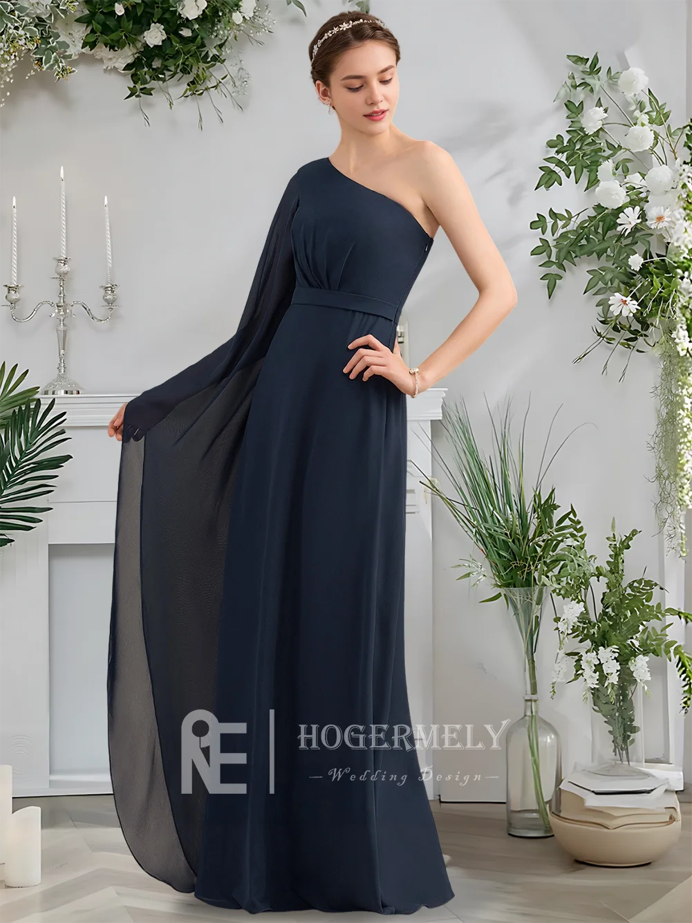 DSF Women Dark Navy One Shoulder Floor-Length Chiffon Bridesmaid Dresses With Ruffles For Wedding Party Gown Evening Guest 2025
DSF Women Dark Navy One Shoulder Floor-Length Chiffon Bridesmaid Dresses With Ruffles For Wedding Party Gown Evening Guest 2025