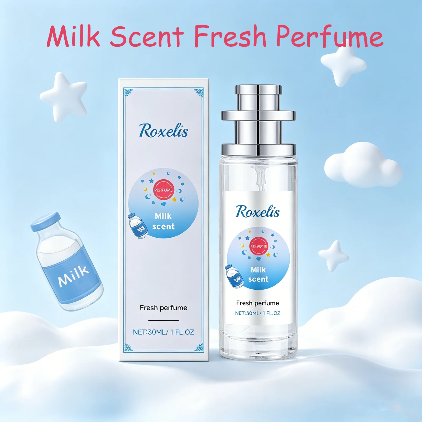 Roxelis 30mL Milk Scent Fresh Perfume Milky Aroma Fresh Elegant Long-Lasting Light Fragrance Portable Gentle Body Mist For Girls Students Women Daily Casual Use
Roxelis 30mL Milk Scent Fresh Perfume Milky Aroma Fresh Elegant Long-Lasting Light Fragrance Portable Gentle Body Mist For Girls Students Women Daily Casual Use