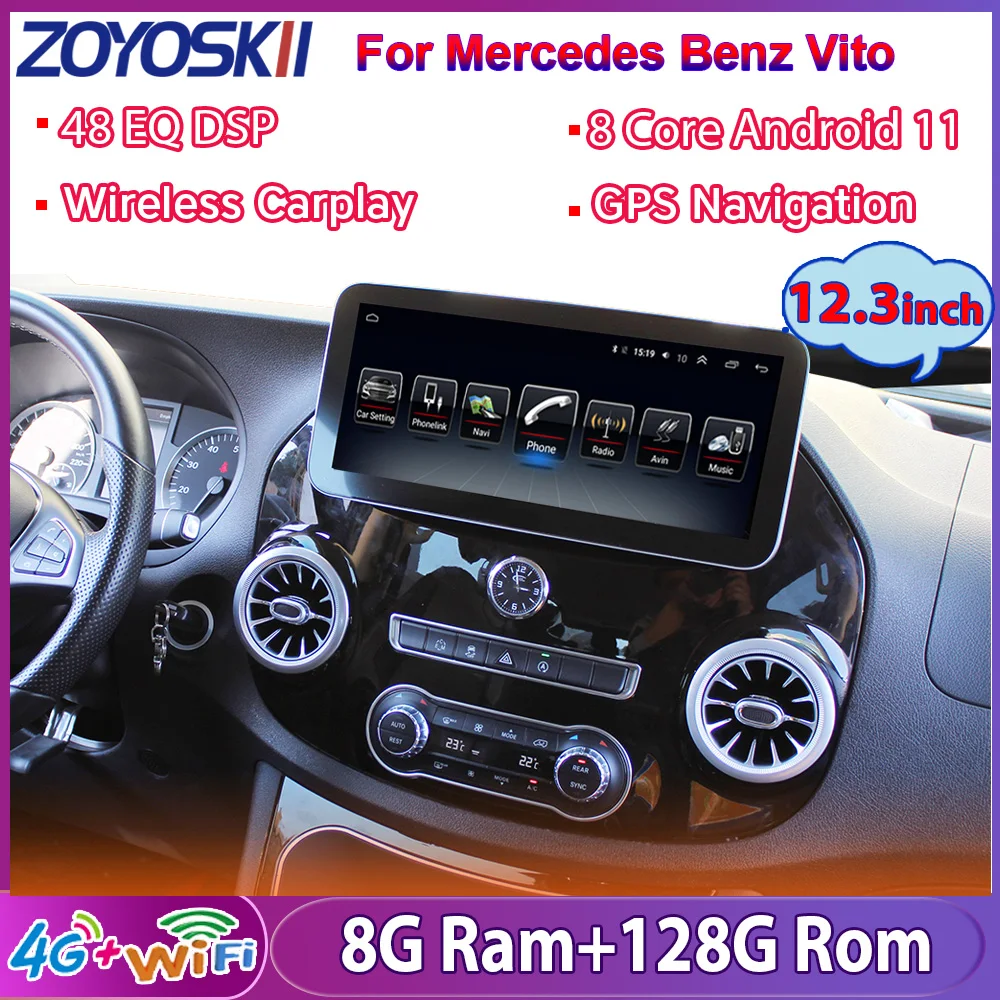 12.3“ CAR Android Radio for Mercedes Benz Vito 116 2016-2021 GPS Navigation player 8G 128G Car Multimedia Video Carplay HeadUnit
12.3“ CAR Android Radio for Mercedes Benz Vito 116 2016-2021 GPS Navigation player 8G 128G Car Multimedia Video Carplay HeadUnit