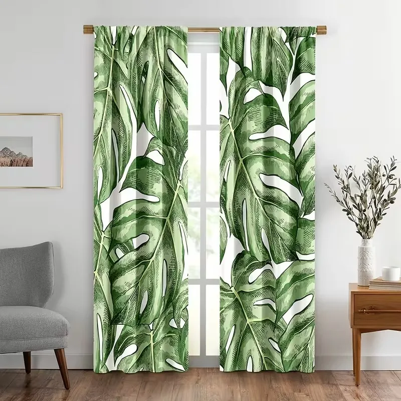 2pcs Tropical Monstera Leaves Curtains, Room Darkening, Polyester , Window Decor for Living Room, Bedroom, Rod Pocket Curtains
2pcs Tropical Monstera Leaves Curtains, Room Darkening, Polyester , Window Decor for Living Room, Bedroom, Rod Pocket Curtains