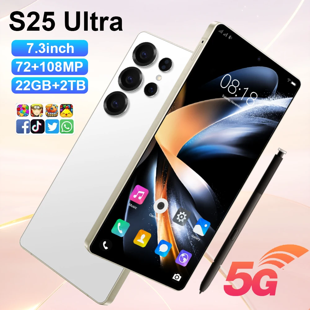 2025 HOT s25 ultra 7,3 дюйма HD Global Edition оригинальная умная двойная карта 22 ГБ + 2 ТБ 8000 мАч аккумулятор функция распознавания лиц 5 г 
2025 HOT s25 ultra 7,3 дюйма HD Global Edition оригинальная умная двойная карта 22 ГБ + 2 ТБ 8000 мАч аккумулятор функция распознавания лиц 5 г