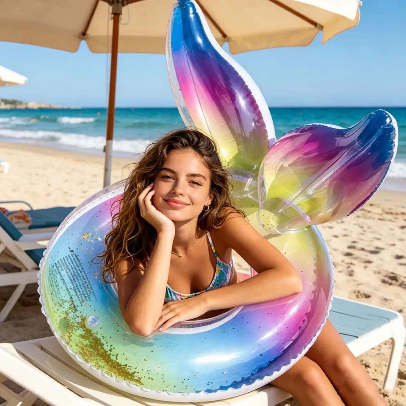 1PC Rabbit Ear Inflatable Swim Ring Adult Rainbow Glitter Pool Floats PVC Swimming Tube Beach Water Float Summer Vacation
1PC Rabbit Ear Inflatable Swim Ring Adult Rainbow Glitter Pool Floats PVC Swimming Tube Beach Water Float Summer Vacation