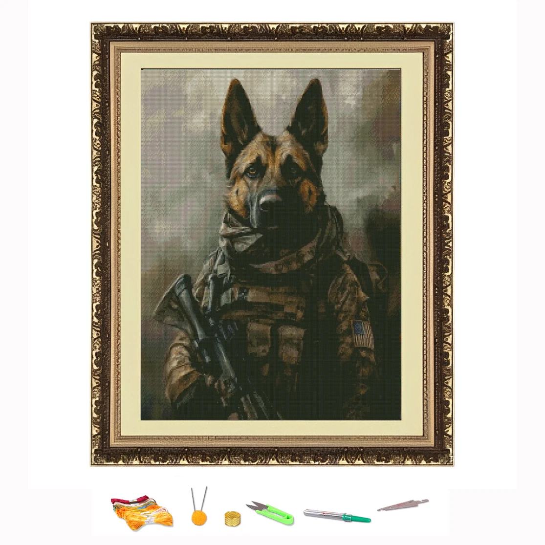 Cross Stitch Embroidery Kit Armed Shepherd Dog DIY Needlework Kit Decorate Printed on Canvas11CT
Cross Stitch Embroidery Kit Armed Shepherd Dog DIY Needlework Kit Decorate Printed on Canvas11CT
