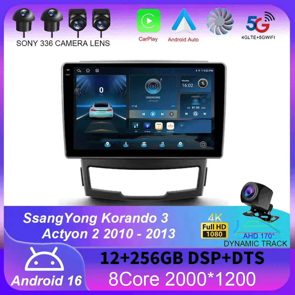 For SsangYong Korando 3 Actyon 2 2010-2013 Carplay 4G+WIFI GPS Car Radio Navigation Multimedia Video Player Stereo BT Android 16
For SsangYong Korando 3 Actyon 2 2010-2013 Carplay 4G+WIFI GPS Car Radio Navigation Multimedia Video Player Stereo BT Android 16