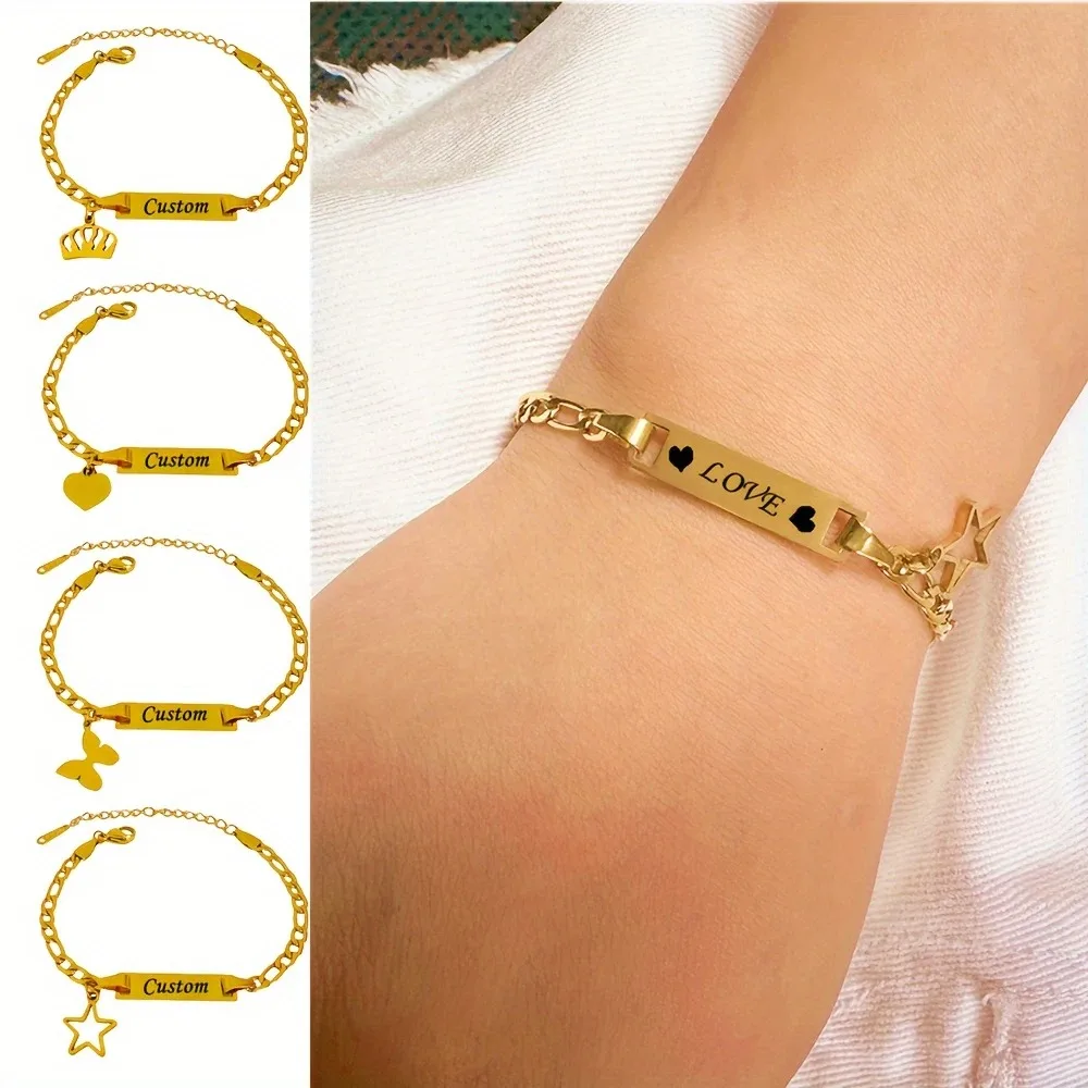 Custom Stainless Steel Bracelet or Anklet,Personalized Name Engraving,Perfect Birthday Gift For Daughter Or Son,Girls Jewelry
Custom Stainless Steel Bracelet or Anklet,Personalized Name Engraving,Perfect Birthday Gift For Daughter Or Son,Girls Jewelry