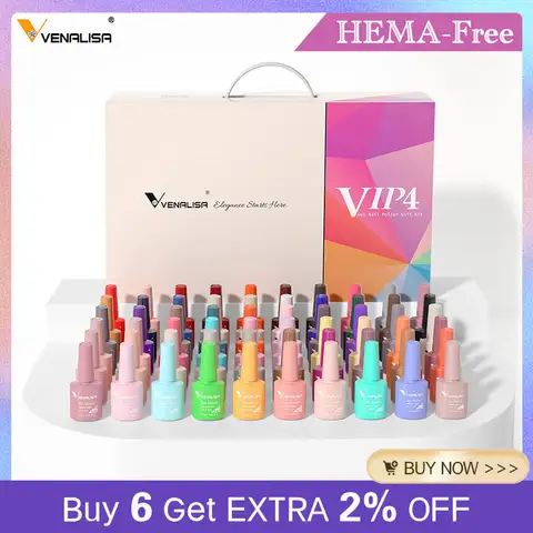 VENALISA – ensemble de vernis à ongles Gel VIP4, 7.5ml, sans Hema, Base à tremper, couche de finition UV LED, Kit de vernis Gel pour ongles