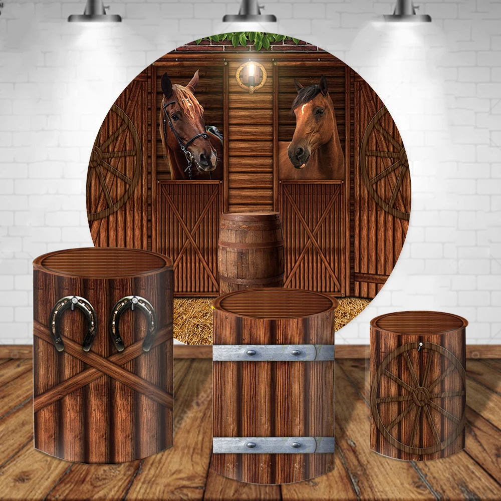 Horse Stable Round Backdrop for Birthday Decor Background Cylinder Pedestal Covers Plinth Cover Printed Fabric Baby Shower
Horse Stable Round Backdrop for Birthday Decor Background Cylinder Pedestal Covers Plinth Cover Printed Fabric Baby Shower