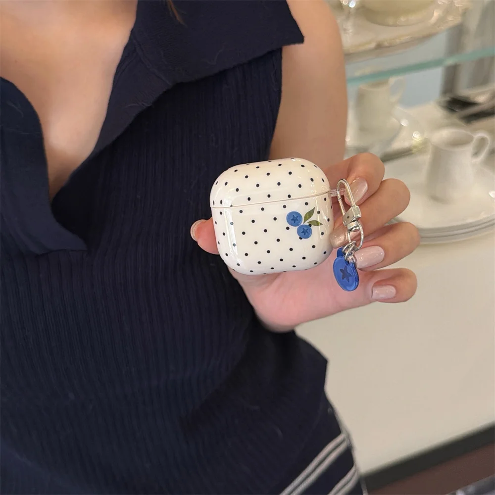 INS Polka Dot Blueberry Earphone Case Shockproof Cover with Charm Case for Apple Airpods 2 3 4 Pro3 Pro2 4 Headphone Case Funda
INS Polka Dot Blueberry Earphone Case Shockproof Cover with Charm Case for Apple Airpods 2 3 4 Pro3 Pro2 4 Headphone Case Funda