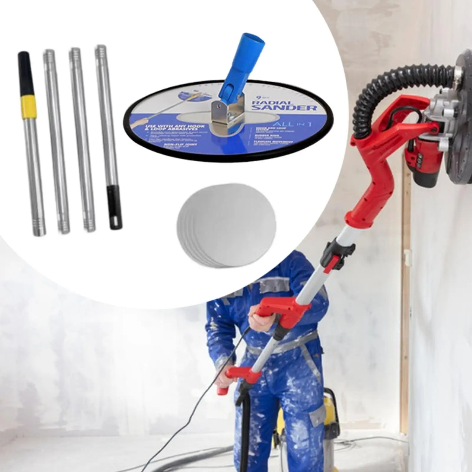 Drywall Pole Sander 360 Degree Rotary 9 inch Radial Manual Hand Drywall Sander for Painting Projects Walls and Ceilings Dry Wall
Drywall Pole Sander 360 Degree Rotary 9 inch Radial Manual Hand Drywall Sander for Painting Projects Walls and Ceilings Dry Wall