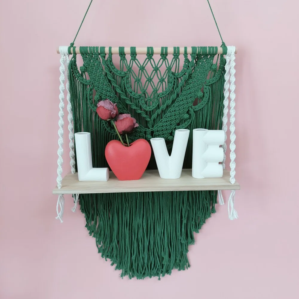 Seashell Patterns Macrame Floating Shelf Handcrafted Display Stand Arts Crafts Storage Rack Boho Plant Hanger With Wood Plank
Seashell Patterns Macrame Floating Shelf Handcrafted Display Stand Arts Crafts Storage Rack Boho Plant Hanger With Wood Plank