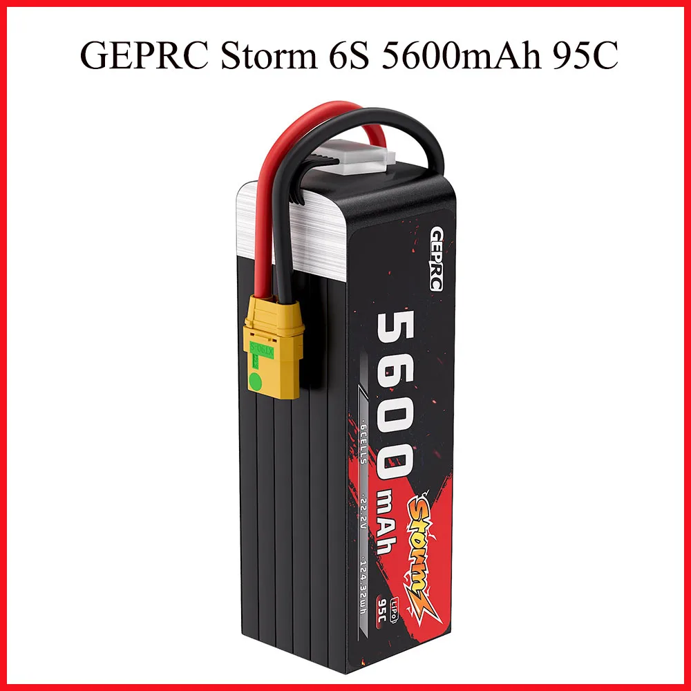 GEPRC Storm 6S 5600mAh 95C Lipo Battery 1PCS XT90S 6S1P for FPV Drone Accessories Application 8-12 Inch Quadcopter
GEPRC Storm 6S 5600mAh 95C Lipo Battery 1PCS XT90S 6S1P for FPV Drone Accessories Application 8-12 Inch Quadcopter