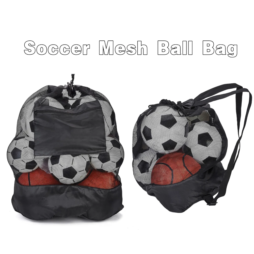 Soccer Mesh Ball Bag with Adjustable Drawstring Shoulder Straps Storage Ball Large Capacity Soccer Bags for Coaches
Soccer Mesh Ball Bag with Adjustable Drawstring Shoulder Straps Storage Ball Large Capacity Soccer Bags for Coaches
