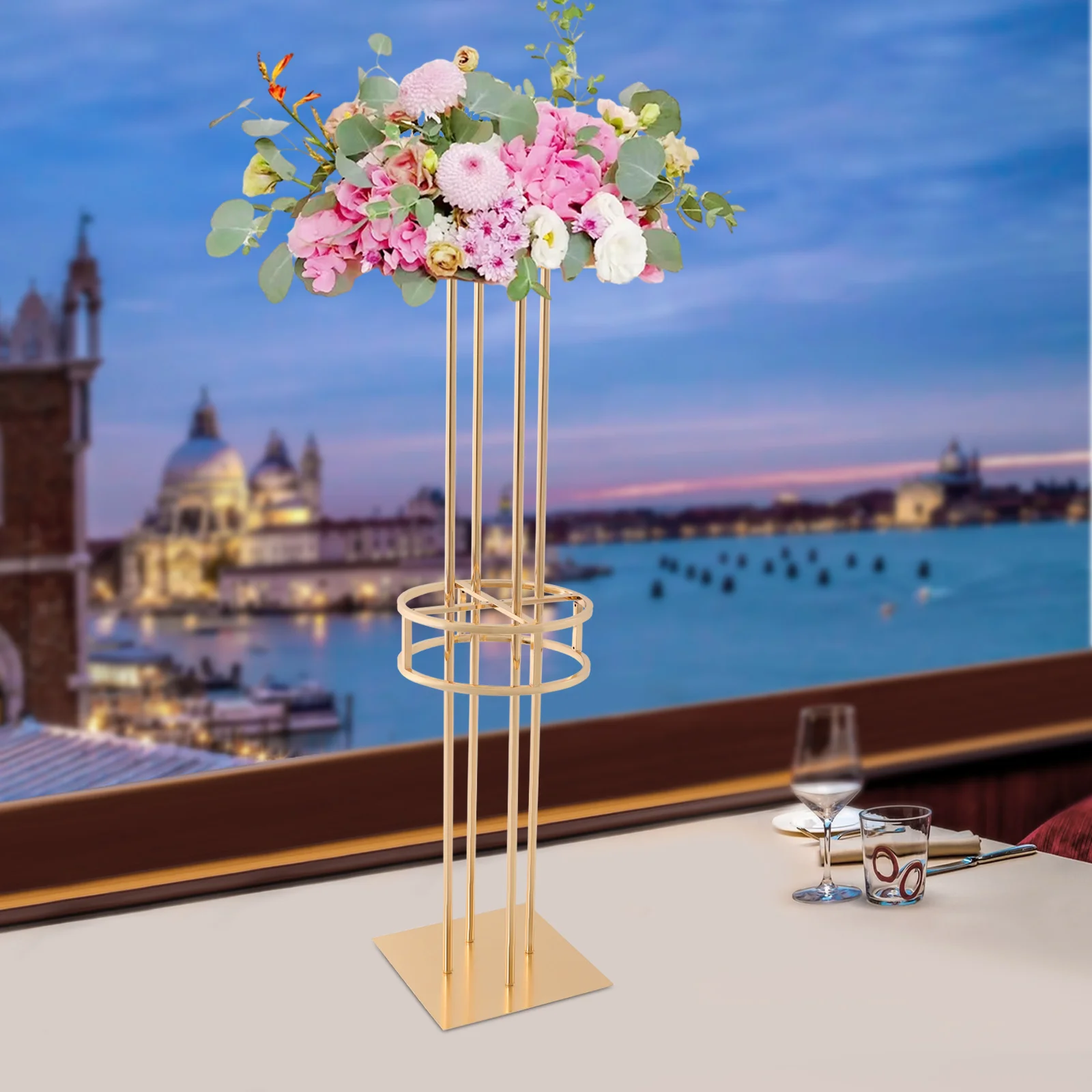 Flower Stand, Crystal Wedding Flower Stand, 2 Tier Metal Flower Stand Holder Durable Electroplated Iron Rustproof for Party Home
Flower Stand, Crystal Wedding Flower Stand, 2 Tier Metal Flower Stand Holder Durable Electroplated Iron Rustproof for Party Home
