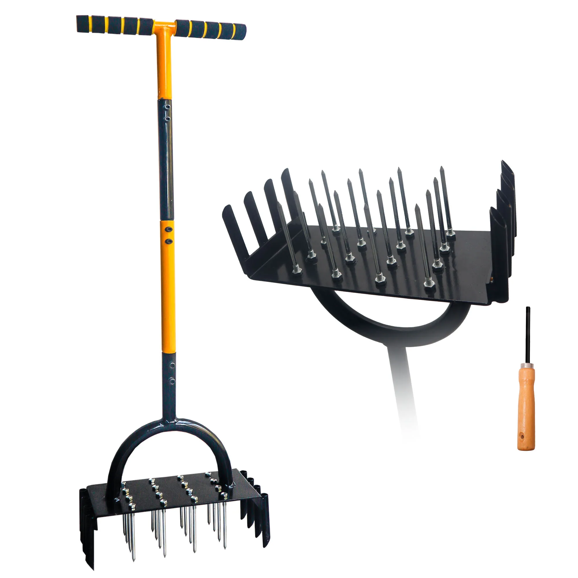 Lawn Aerator Manual Lawn Aerators Tool with 16 Spikes&8 Coring,Garden Grass Aeration, Soil Aerating Tool for Aerating Lawns and Yard Care,Revives Lawn Health
Lawn Aerator Manual Lawn Aerators Tool with 16 Spikes&8 Coring,Garden Grass Aeration, Soil Aerating Tool for Aerating Lawns and Yard Care,Revives Lawn Health