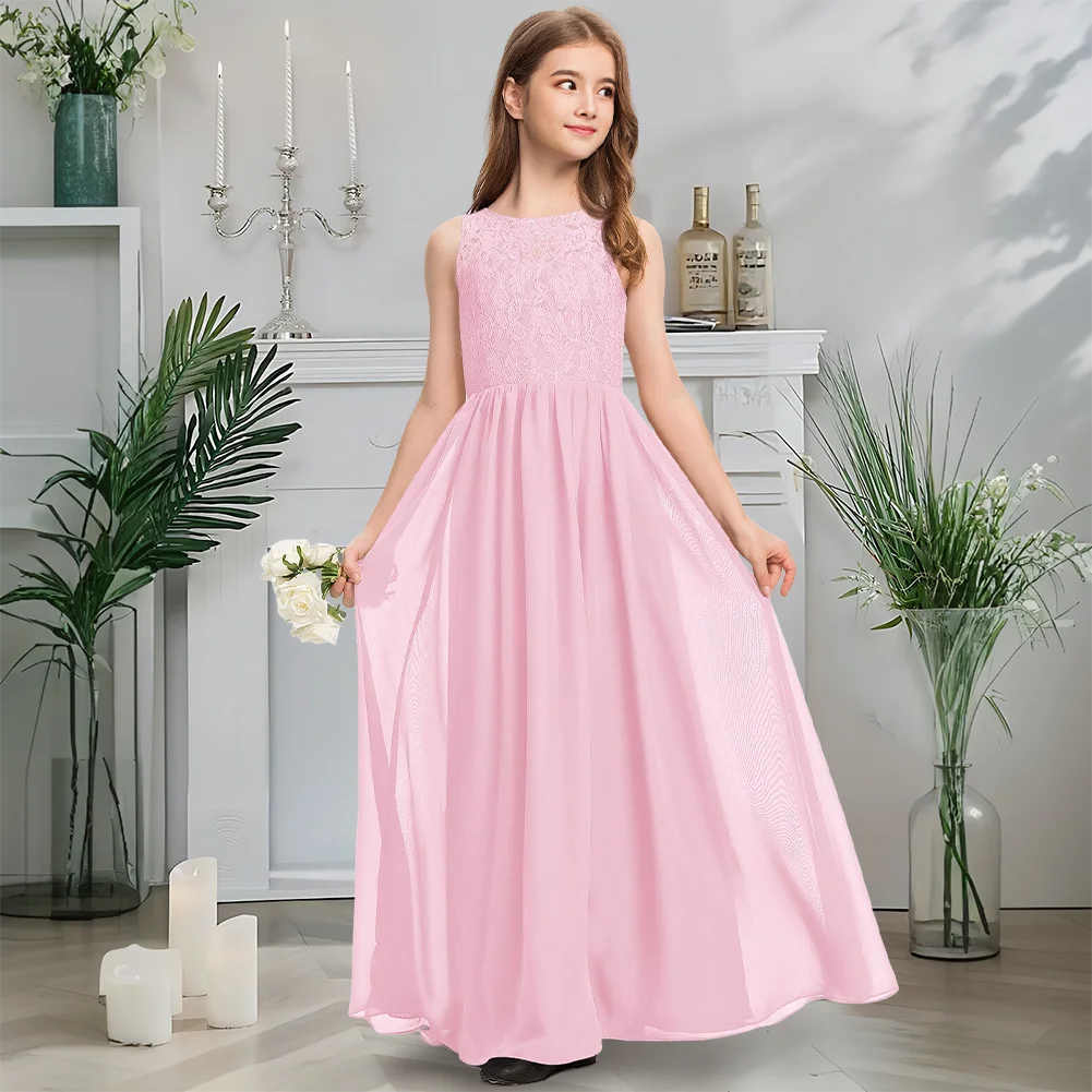 Lavender A-Line Scoop Floor-Length Chiffon Lace Junior Bridesmaid Dress Flower Girl Dress Summer Elegant Sleeveless
Lavender A-Line Scoop Floor-Length Chiffon Lace Junior Bridesmaid Dress Flower Girl Dress Summer Elegant Sleeveless