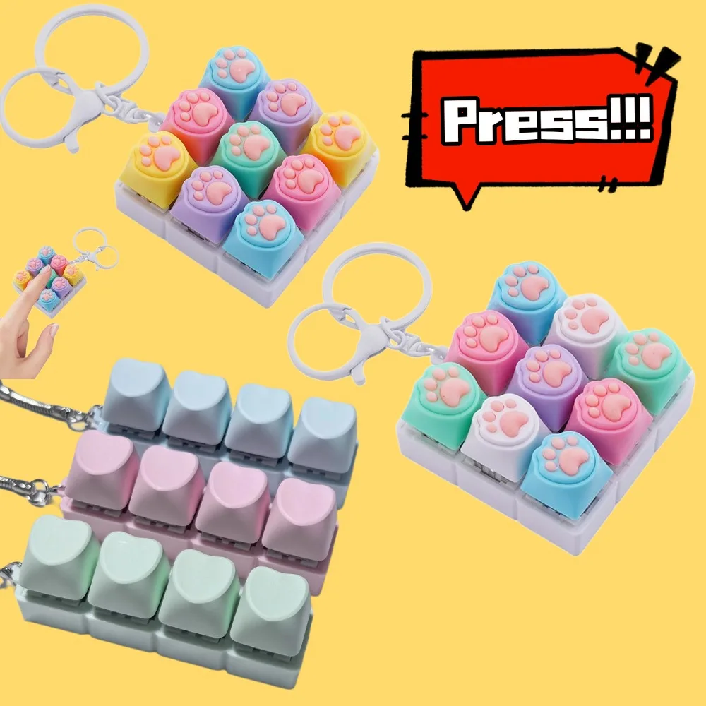 4Keys heart shape Finger Button Anti-stress Toys Keyboard Keycaps Office Decompression Calming Keychain Gifts for Adults
4Keys heart shape Finger Button Anti-stress Toys Keyboard Keycaps Office Decompression Calming Keychain Gifts for Adults