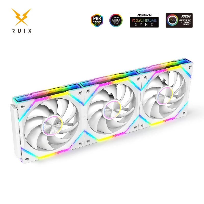 Ruix Computer Chassis Fan J2 Quiet Mirror ARGB PWM 12cm 4Pin Wire-Splicing Cycle Light Effect 800-2000 360mm Water cooling
Ruix Computer Chassis Fan J2 Quiet Mirror ARGB PWM 12cm 4Pin Wire-Splicing Cycle Light Effect 800-2000 360mm Water cooling