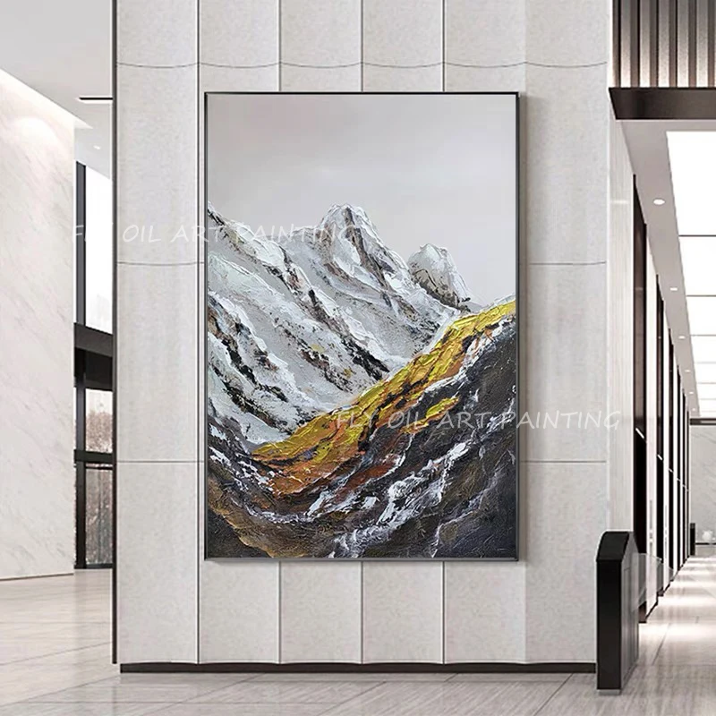 Large Size 100% Handpainted snow mountain top large size gold foil luxury picture landscape Oil Painting Canvas for Home Decor
Large Size 100% Handpainted snow mountain top large size gold foil luxury picture landscape Oil Painting Canvas for Home Decor