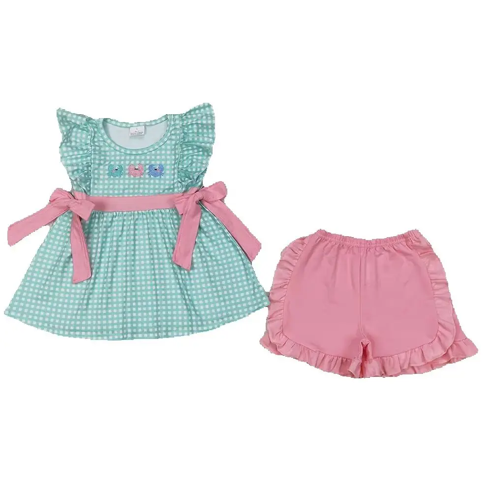 GSSO2017 Baby Girls Summer OutfitsFlutter sleeves plaid crab tunic pink shorts girls clothes
GSSO2017 Baby Girls Summer OutfitsFlutter sleeves plaid crab tunic pink shorts girls clothes