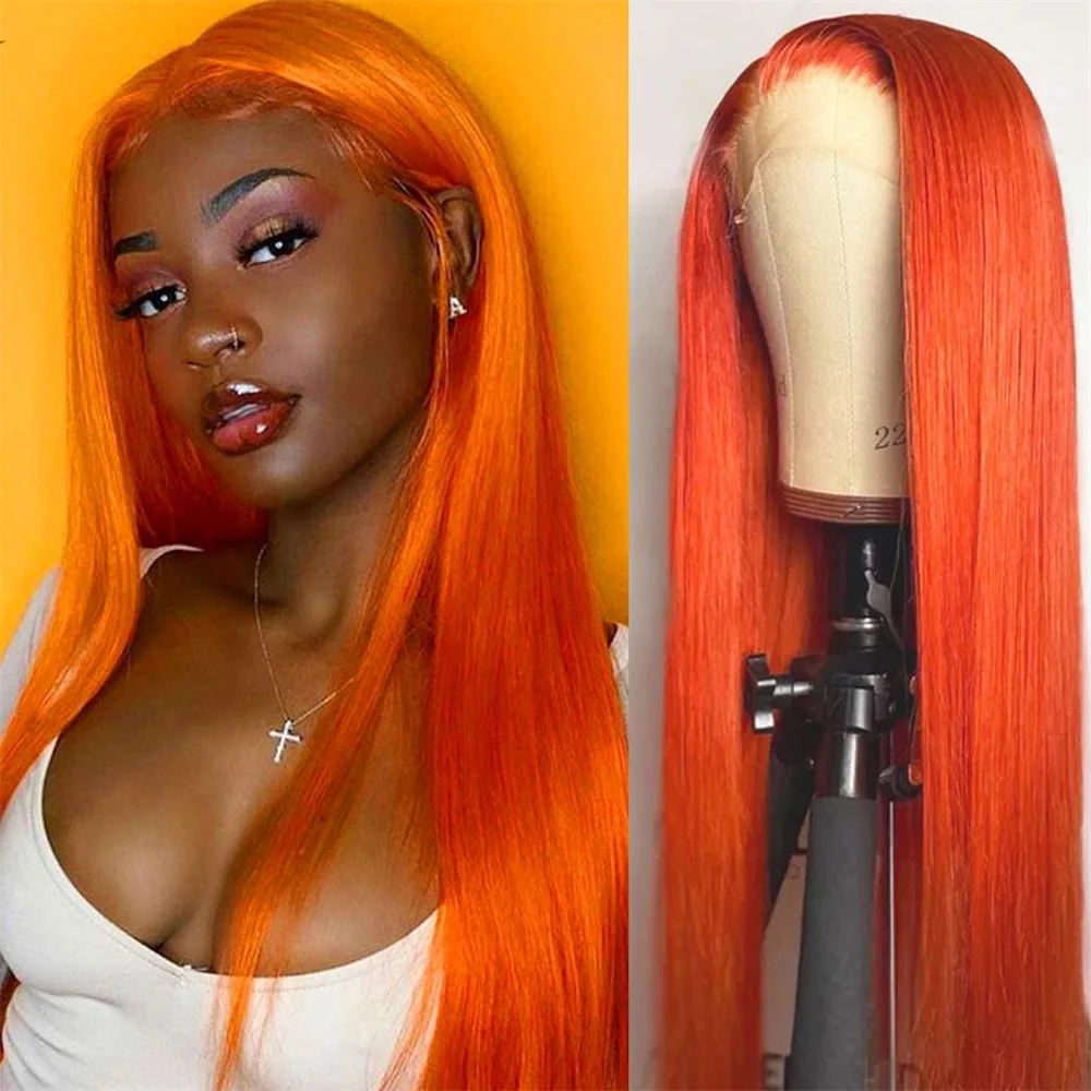 36 40 Inch Orange Ginger 13x6 HD Lace Frontal Wig Human Hair Bone Straight 13x4 Transparent Lace Frontal Color Wigs 250 Density
36 40 Inch Orange Ginger 13x6 HD Lace Frontal Wig Human Hair Bone Straight 13x4 Transparent Lace Frontal Color Wigs 250 Density