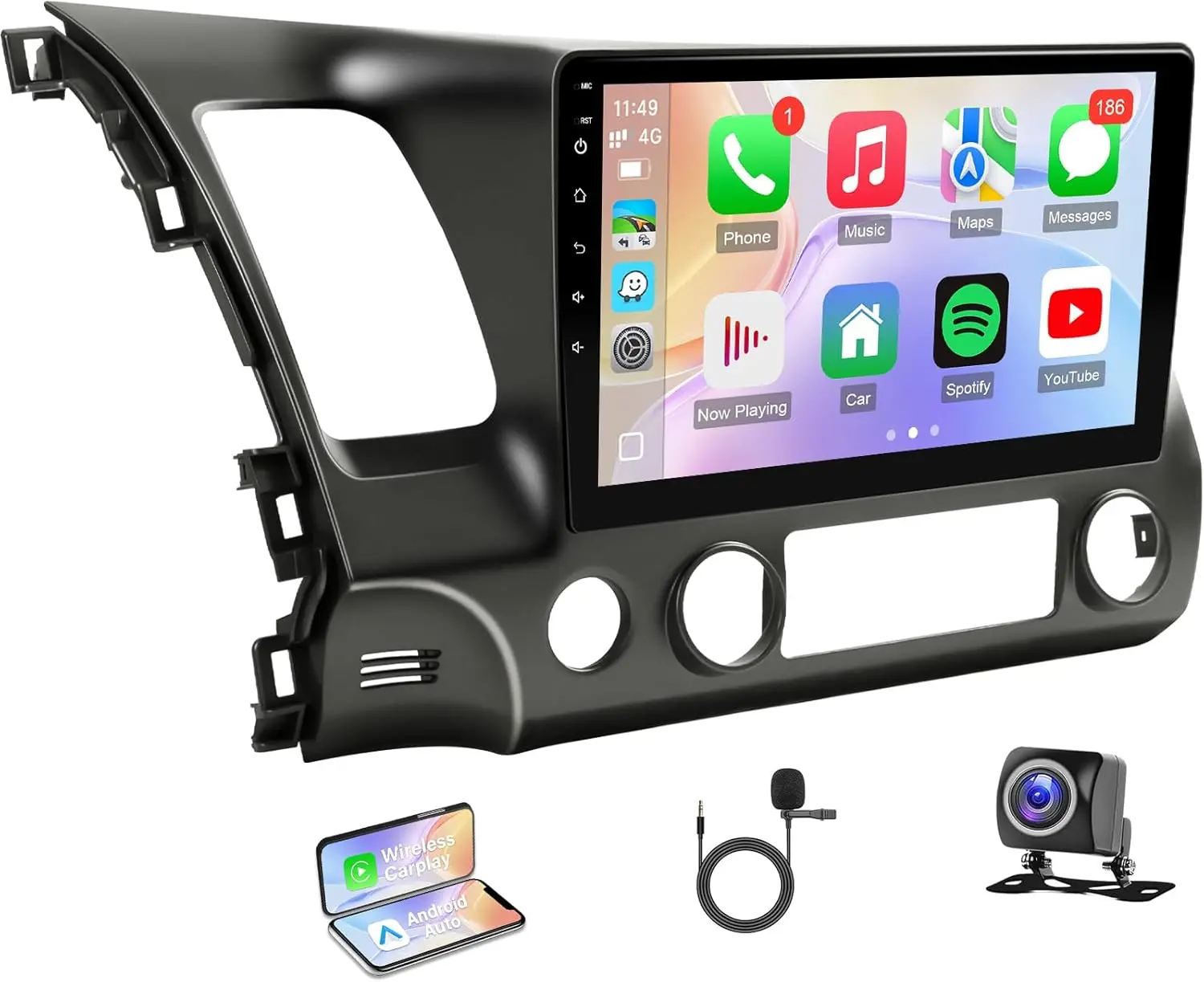 0,1-дюймовый сенсорный экран для Honda Civic 2006-2011 с беспроводной резервной камерой CarPlay Android Auto Bluetooth GPS SWC
0,1-дюймовый сенсорный экран для Honda Civic 2006-2011 с беспроводной резервной камерой CarPlay Android Auto Bluetooth GPS SWC