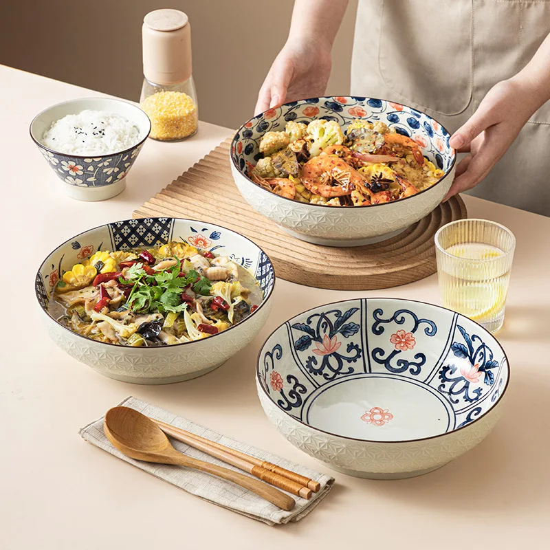 2022 New Embossed Large Soup Bowls Daily Ceramic Tableware European Style Underglaze Color Retro Flower Big Bowl
2022 New Embossed Large Soup Bowls Daily Ceramic Tableware European Style Underglaze Color Retro Flower Big Bowl