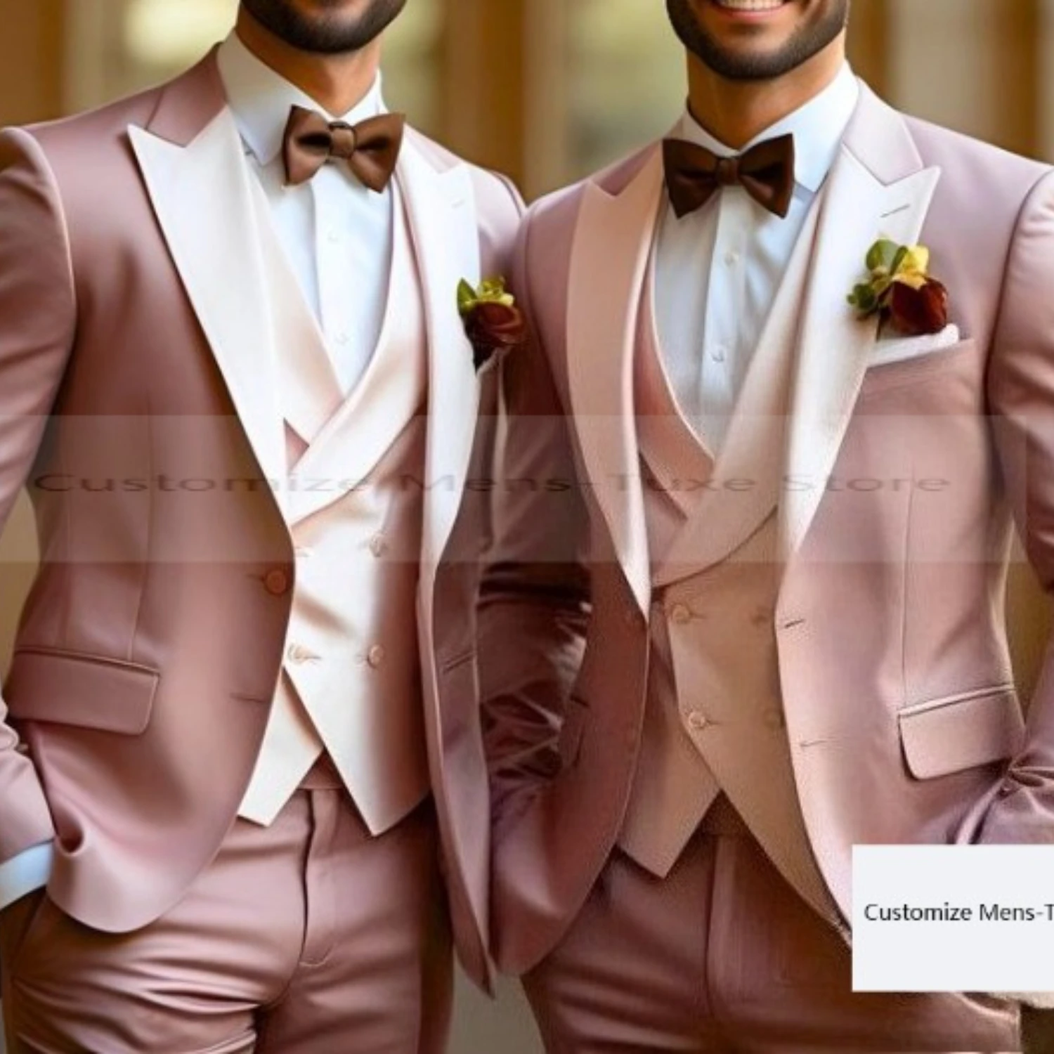 New Pink Men Suit Groom Groomsman Wedding Party Formal Business Male Tuxedo 3 Piece Set Blazer Pants Vest
New Pink Men Suit Groom Groomsman Wedding Party Formal Business Male Tuxedo 3 Piece Set Blazer Pants Vest