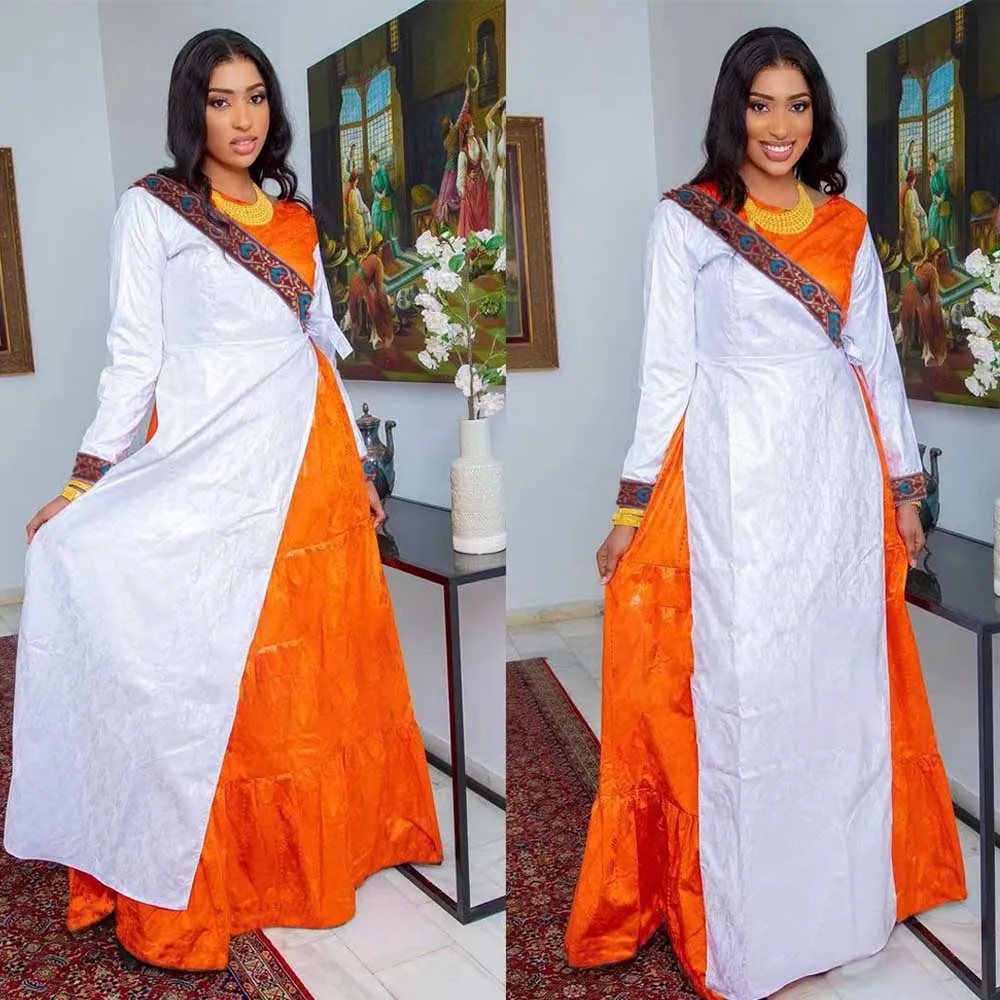 Large Size Bazin Riche Long Dresses For African Ankara Daily Clothing Dashiki Robe Orange And White Bazin Riche Long Dress
Large Size Bazin Riche Long Dresses For African Ankara Daily Clothing Dashiki Robe Orange And White Bazin Riche Long Dress