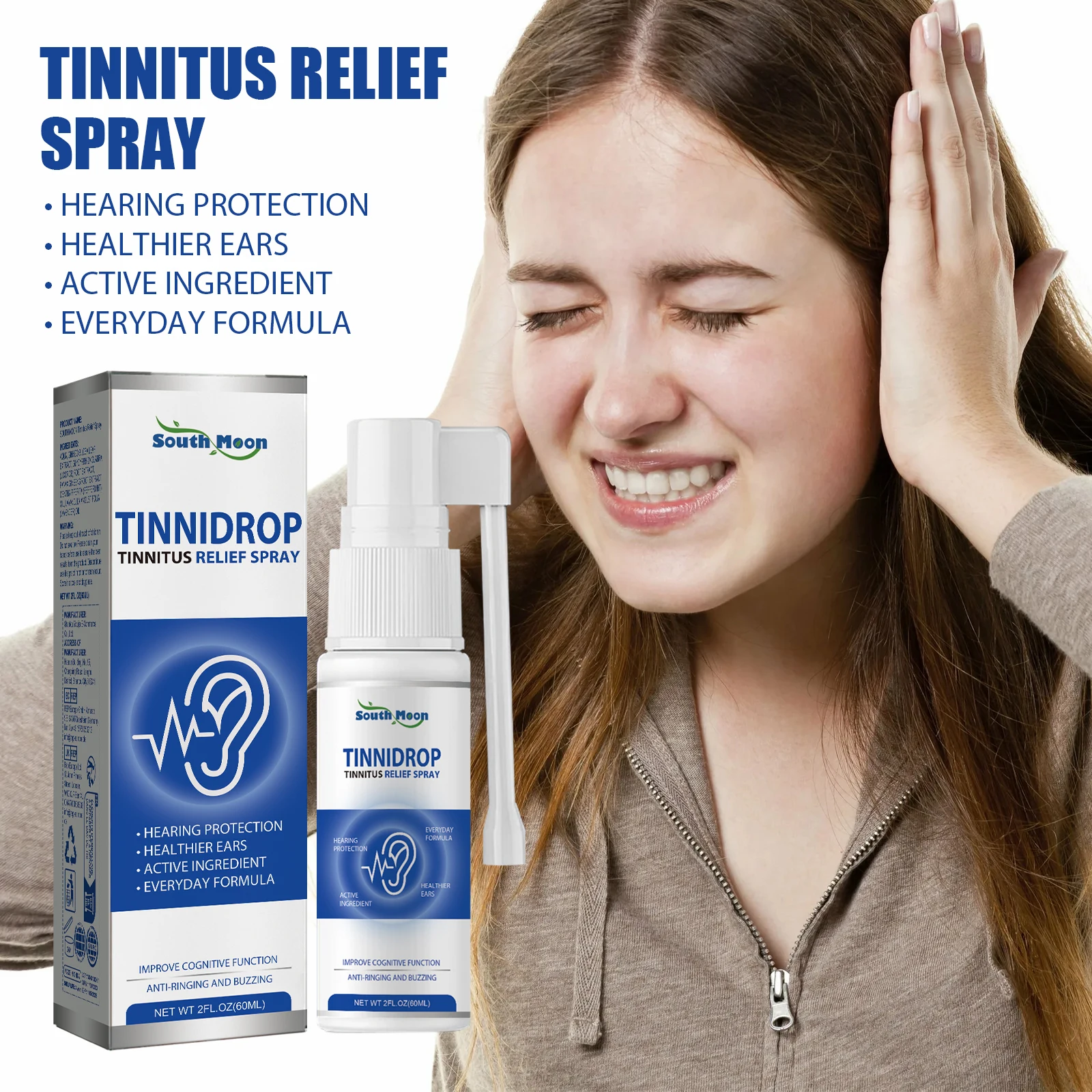 South Moon 60ml Ear Wax Remover Spray Soften Earwax Fresh Ears Improve Listening Clean Ear Canal Blockage Tinnitus Relief Spray
South Moon 60ml Ear Wax Remover Spray Soften Earwax Fresh Ears Improve Listening Clean Ear Canal Blockage Tinnitus Relief Spray