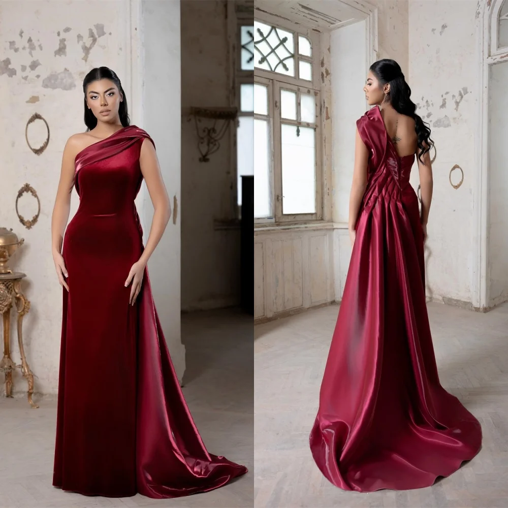Customized Temperament Burgundy Satin Evening Dress High Quality One Shoulder Sleeveless Backless Open Back Homecoming Dress
Customized Temperament Burgundy Satin Evening Dress High Quality One Shoulder Sleeveless Backless Open Back Homecoming Dress