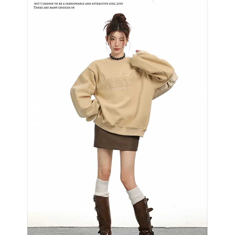 Sweatshirt Women's Winter Loose Letter Print Sweatshirt Warmth Padded Warm Pullover Sweater Tops Fashion Casual
Sweatshirt Women's Winter Loose Letter Print Sweatshirt Warmth Padded Warm Pullover Sweater Tops Fashion Casual