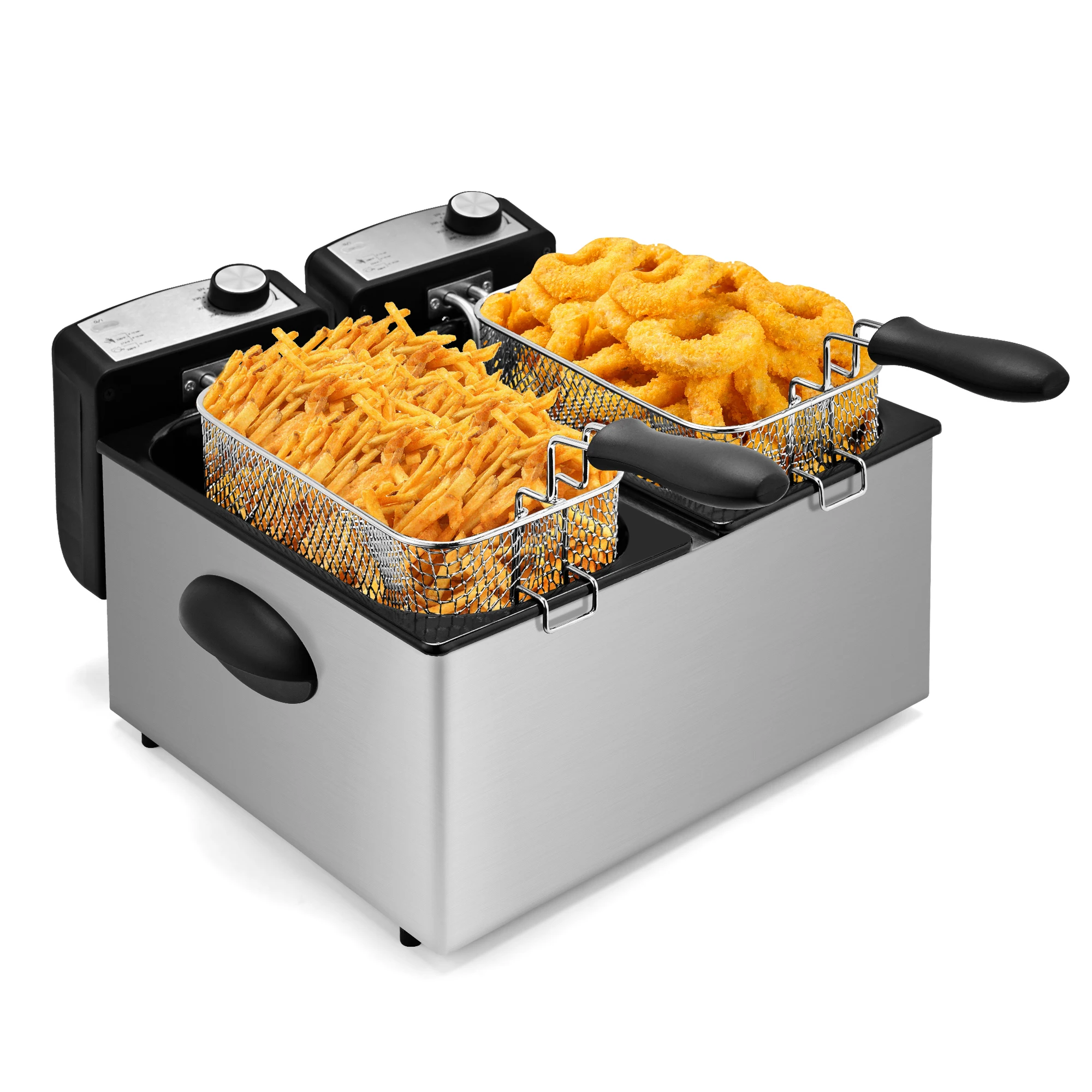 1500W Commercial Deep Fryer Electric Countertop Fryer Basket Stainless Steel Single Oil Fryer with Time & Temp Control
1500W Commercial Deep Fryer Electric Countertop Fryer Basket Stainless Steel Single Oil Fryer with Time & Temp Control