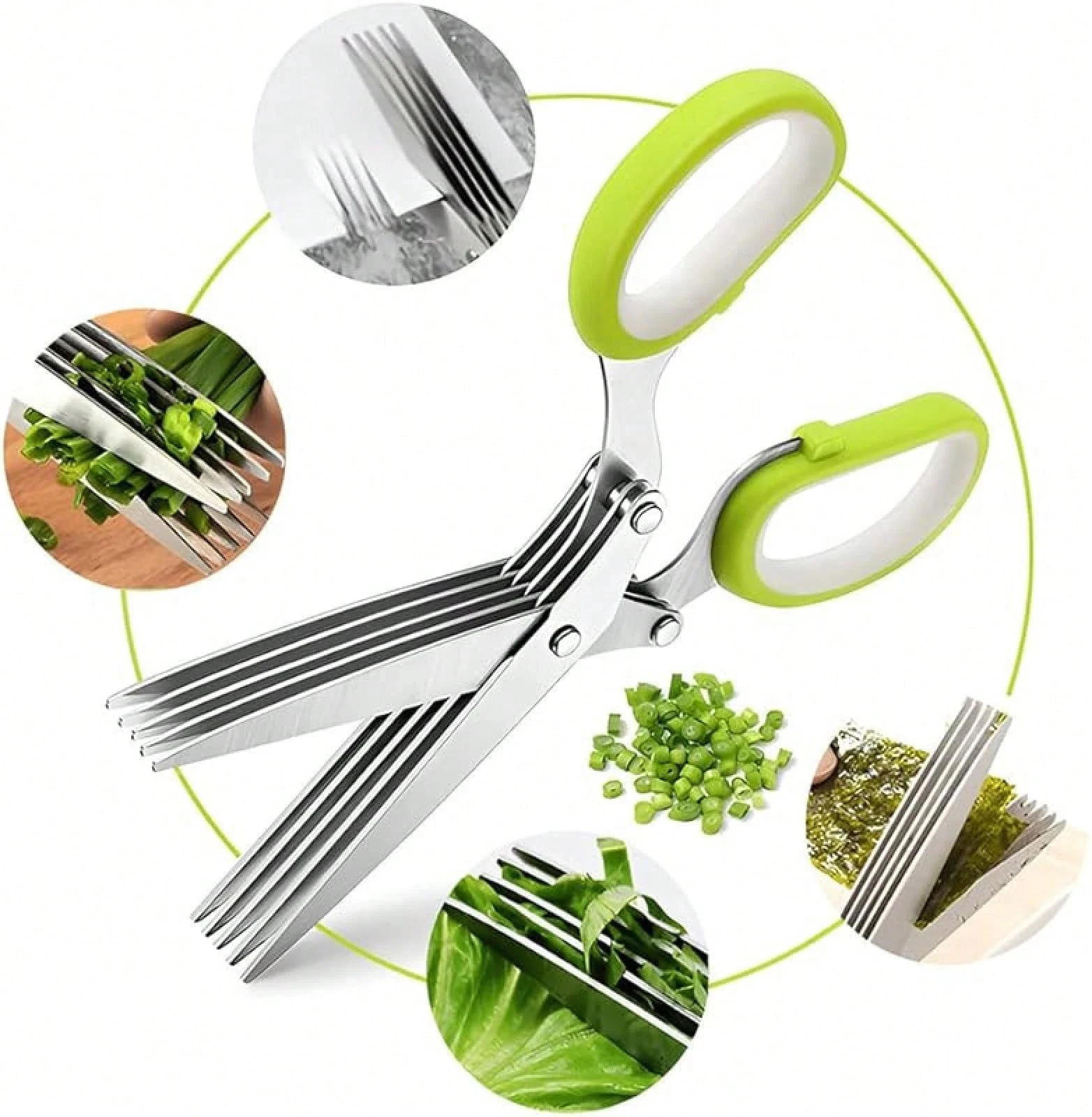 1pc Multipurpose Cutting Shears with Stainless Steel 3/5 Layer onion Stripper Kitchen Pepper onion Scissors Shredded Chopped
1pc Multipurpose Cutting Shears with Stainless Steel 3/5 Layer onion Stripper Kitchen Pepper onion Scissors Shredded Chopped